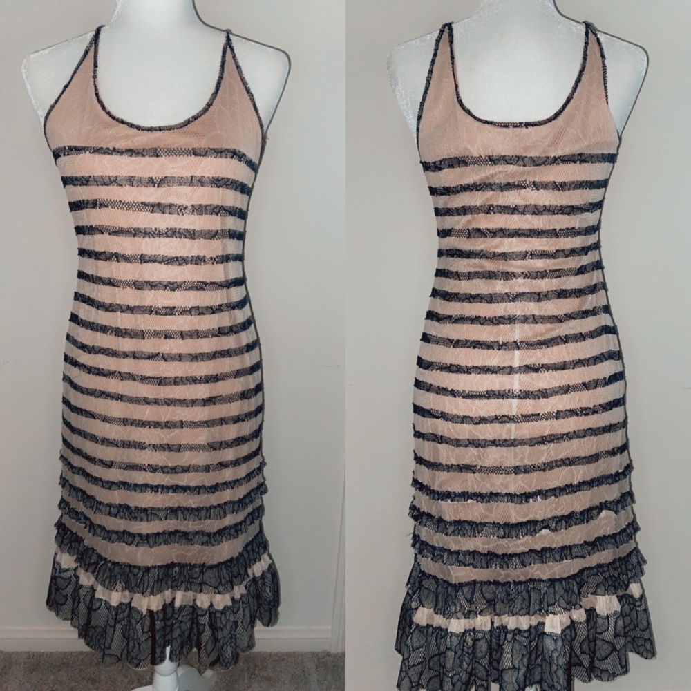 Cream and blue dress